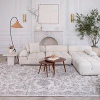 Tapis d'interieur classique Atlas Rug Branch, beige gris, motif floral - Salon, chambre, salle a manger et cuisine