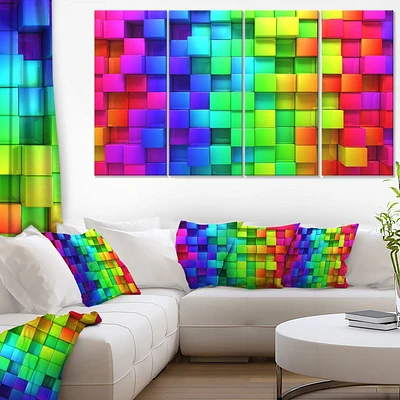 Design Art  Rainbow of Colorful Boxes  Canvas Print