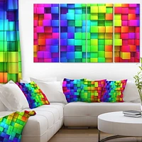 Impression sur toile « arc-en-ciel de boîtes colorées » Design Art