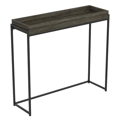 Safdie & Co. Table Console 35L Gris Foncé Plateau Creux