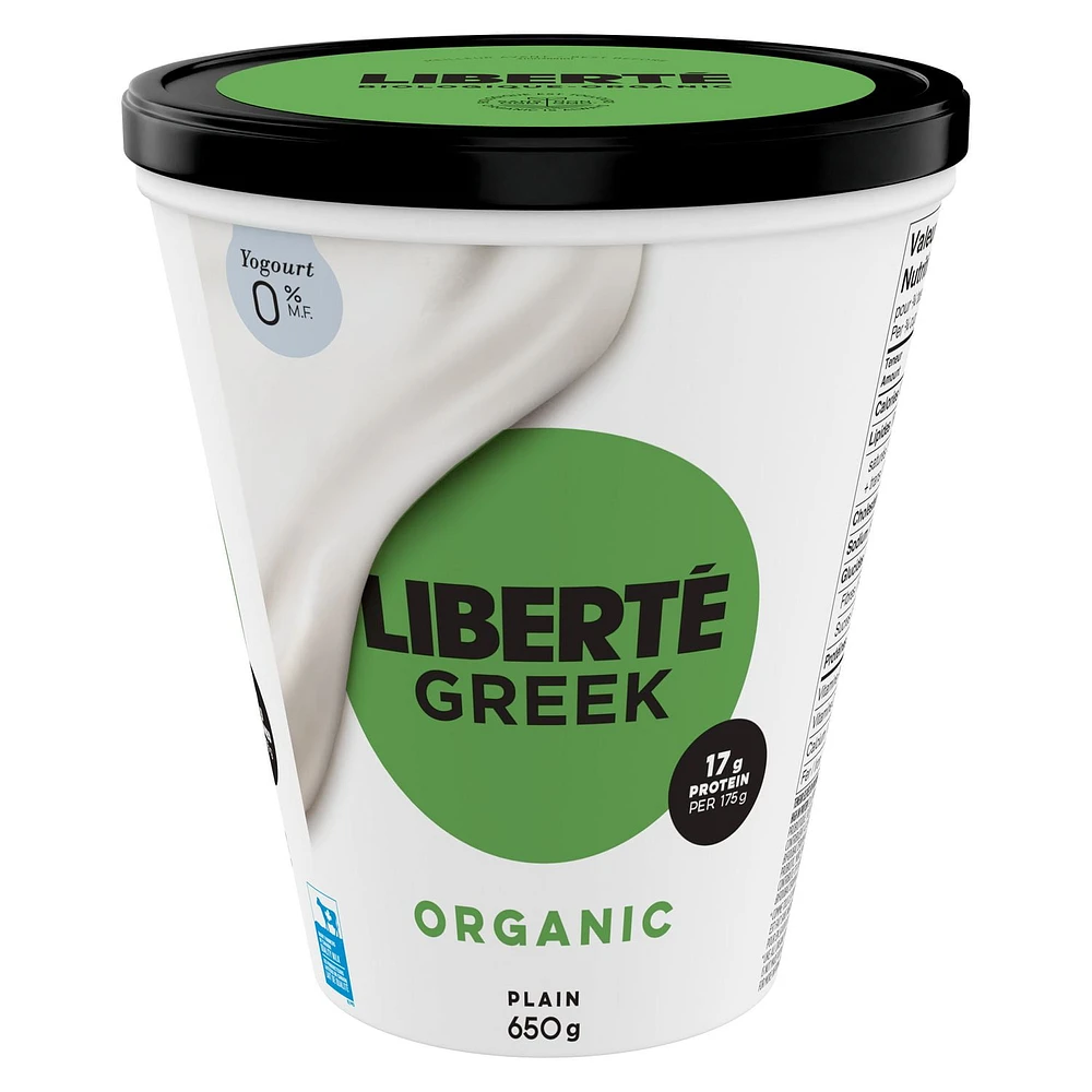 Liberté Greek Organic Plain 0% MF Yogurt