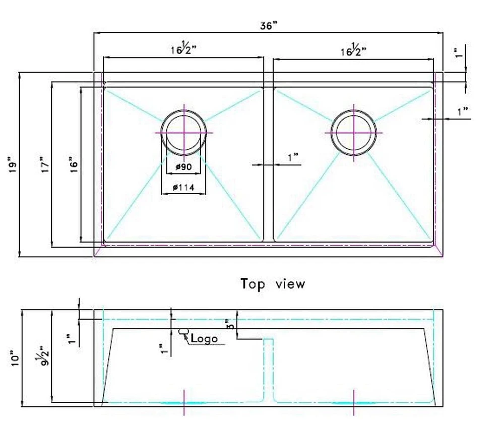 American Imaginations 36-in. W CSA Approved Stainless Steel Kitchen Sink With 1 Bowl And 16 Gauge AI-29287