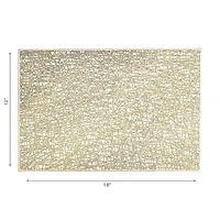 IH Casa Decor Metallic Laser Cut Pvc Placemat Sisal Champagne - Ensemble De 12