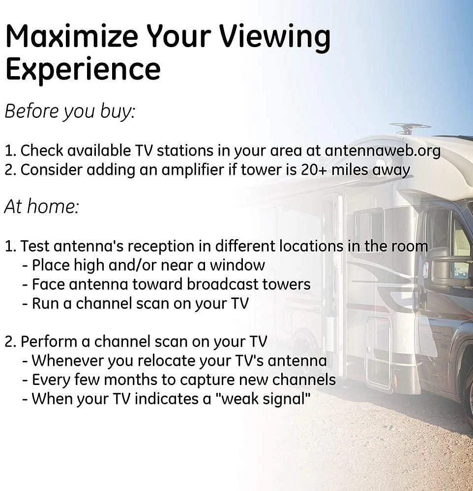 GE UltraPro Black Stealth Mobile TV Antenna, Black, 35689