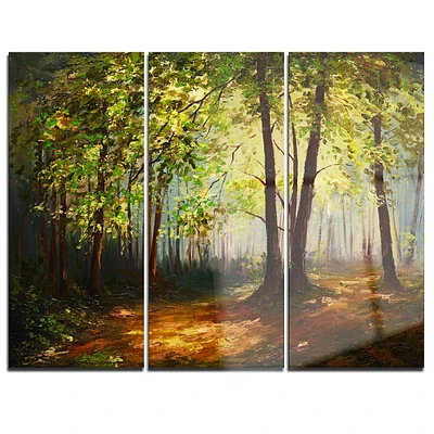 Art mural paysage en métal Design Art Forêt d'été à panneaux multiples de taille grande