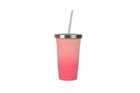Home Trends Verre à double paroi en acier inoxydable de 454mL rose ombre
