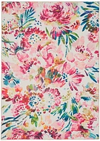 Tapis d'appoint lavable Julian 3 pi x 5 pi framboise et ivoire