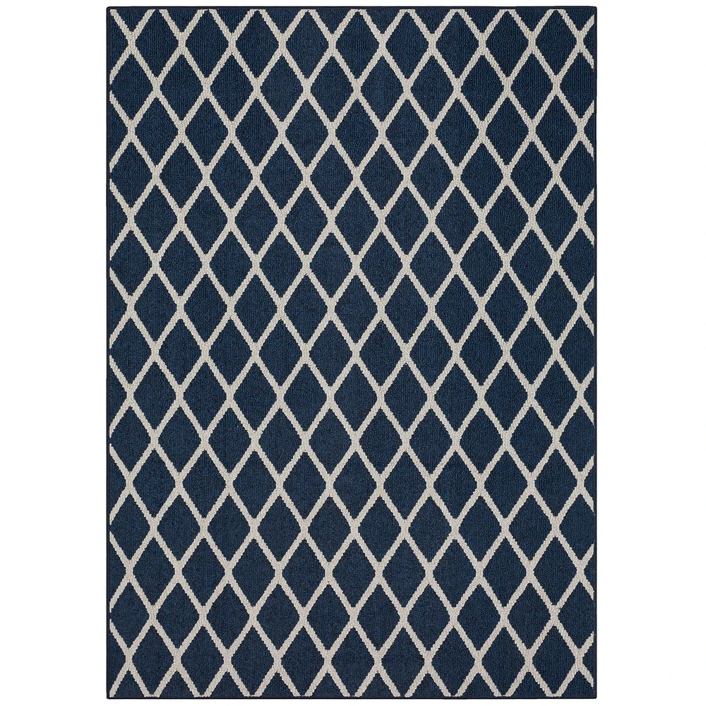 Hometrends Brussels Blue Polyester Area Rug