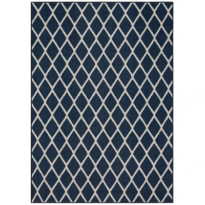 Hometrends Brussels Blue Polyester Area Rug