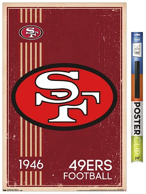 NFL San Francisco 49ers - Retro Logo 14 Wall Poster, 22.375" x 34" Framed