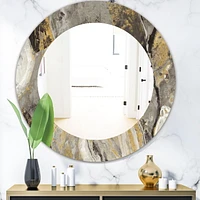 Designart 'Painted Gold Stone' Miroir Traditionnel - Miroir Mural Ovale ou Rond - 24x24