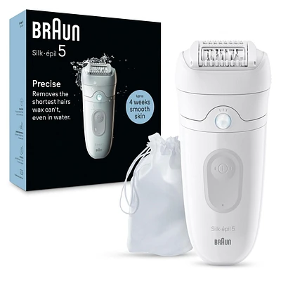 Épilateur Silk-épil 5 de Braun, peau sèche et mouillée, comprend un embout protecteur, SEris 1CT