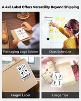 MUNBYN Thermal Direct Shipping Label (Pack of 500 4x6 Per Fanfold Labels)