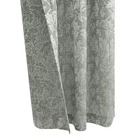 Vera, filtrant la lumière, panneau de rideau à oeillets en jacquard texturé floral 52" x 84", gris