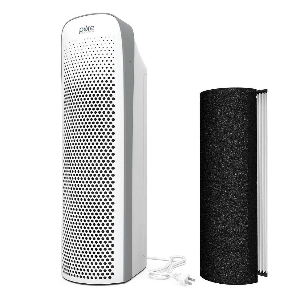 Pure Enrichment PureZone Elite True HEPA Purificateur d'air pour grande pièce avec moniteur de qualité de l'air, filtration en 4 étapes et lumière UV-C (Blanc)