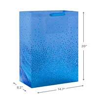 Hallmark 20" Gift Bag–Blue Foil Ombré Dots