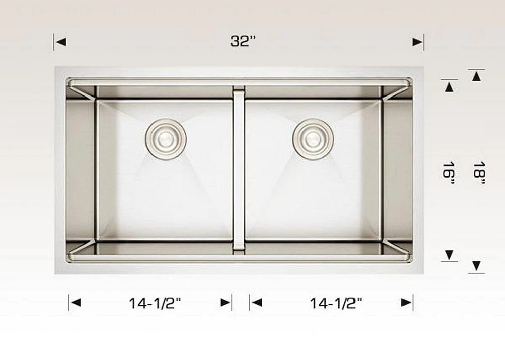 American Imaginations AI-29286 32 pouces Évier de cuisine en acier inoxydable approuvé par W CSA avec finition en acier inoxydable et calibre 16