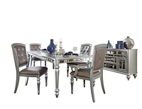 Topline Home Furnishings Sophisticated Silver 8pc Dining Set