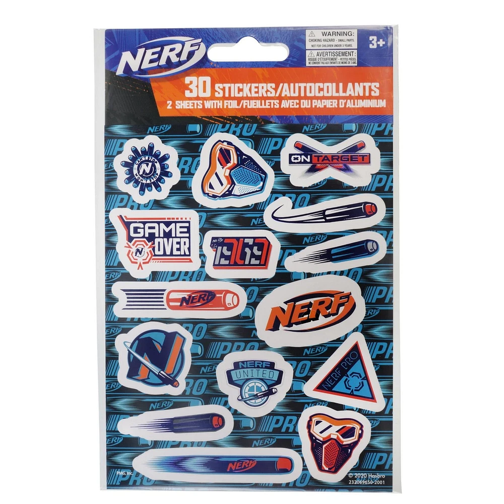 Autocollants en aluminium Nerf ™ 30CT Autocollants Nerf ™ 30