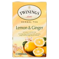 Twinings Lemon Ginger Herbal Tea, Pack of 20 Tea Bags