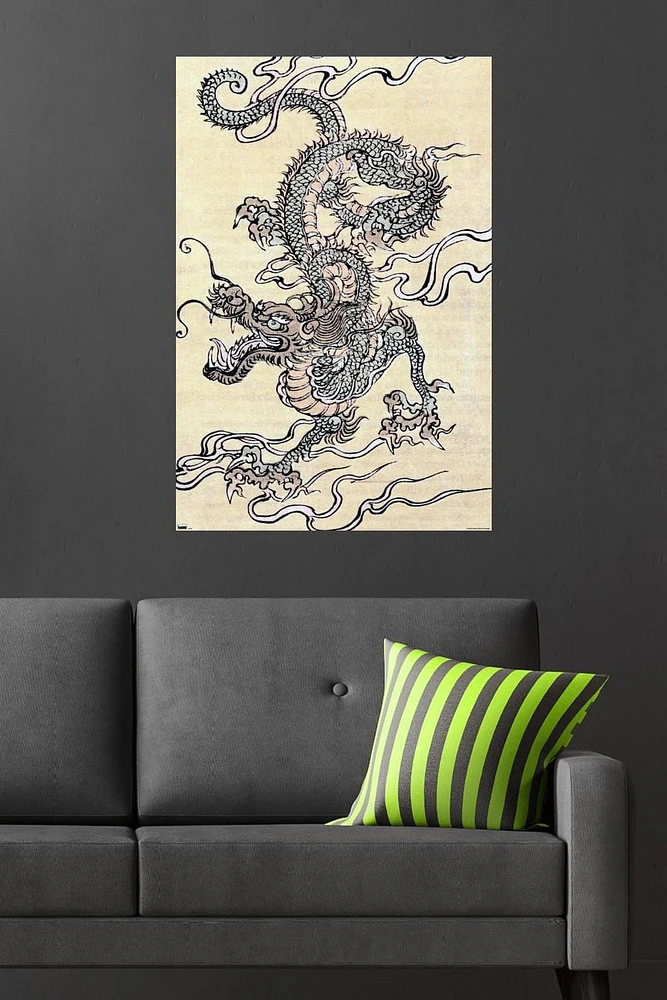 Japanese Dragon Wall Poster, 22.375" x 34"