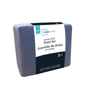 Ens. de draps Mainstays en jersey tricoté Tailles : lit à 2 places/grand lit et lit à 1 place/1 place très grande