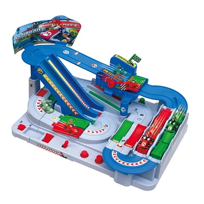 Epoch Games Super Mario Kart Racing Deluxe, piste d'obstacles exigeante avec figurines Super Mario Kart à collectionner