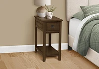 Monarch Specialties  Table D'appoint, Bout, Table D'appoint, Table De Nuit, Chambre À Coucher, Étroit, Tiroir De Rangement, Placage Brun, Transitionnel