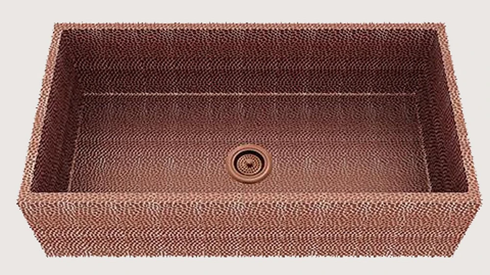 American Imaginations AI-29180 36 pouces Évier de cuisine en cuivre rose approuvé par W CSA avec finition en cuivre et calibre 16
