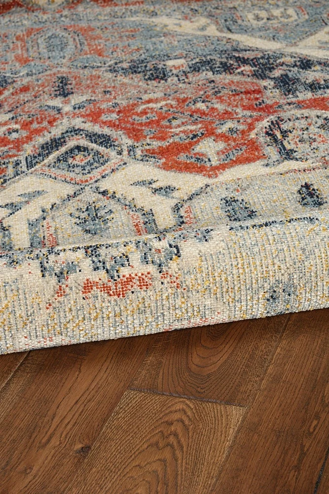 Tapis Grand Zéro Anlow ivoire & bleu de 8 pi x 10 pi