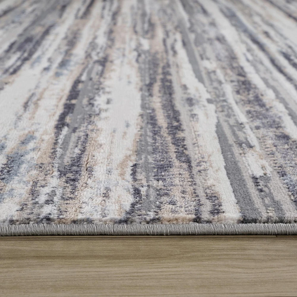 Tapis d'interieur Rug Branch Atlas Lines, bleu gris, abstrait - Salon, chambre, salle a manger et cuisine