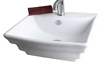 American Imaginations 19,75 po Ensemble de récipients blancs au-dessus du comptoir W pour robinet central à 1 trou AI-30044