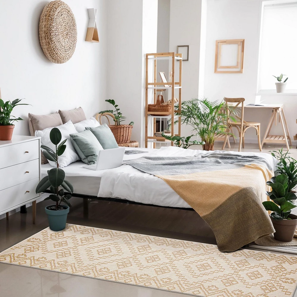 Tapis ECARPET Style Jute pour Chambre à Coucher, Salon, Salle à Manger Collection Caral