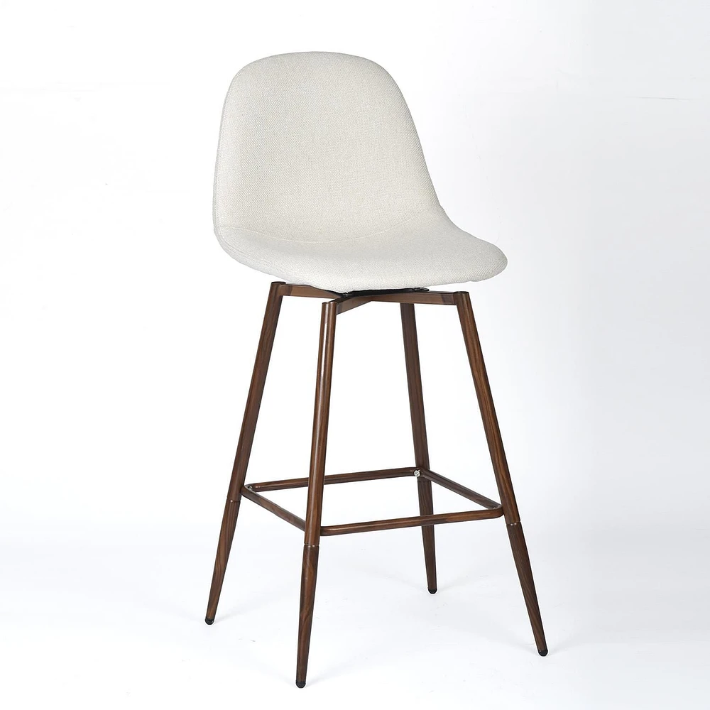 Homycasa Set of 2 Barstool Swivel Counter Stools Sleek Upholstery Barstool with Ergonomics Curved Seat