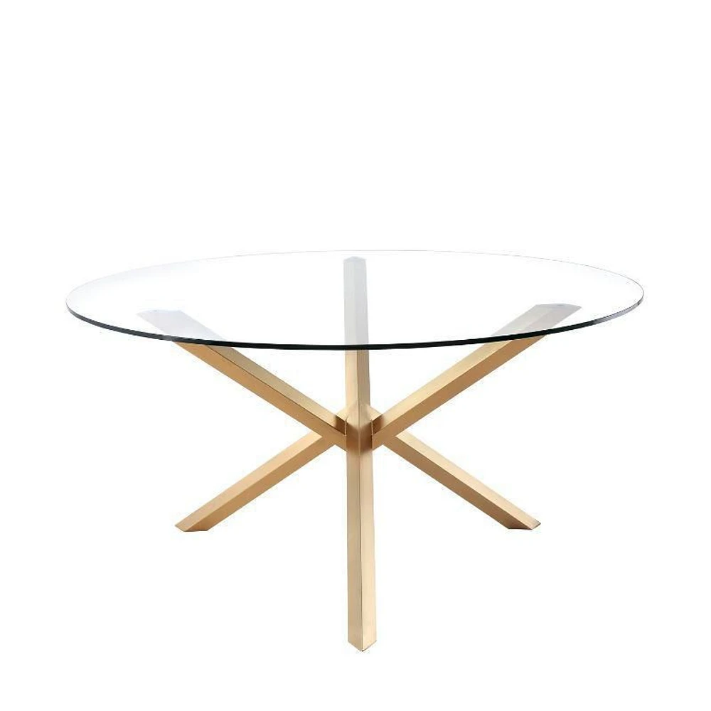 Table de salle à manger Circle avec plateau en verre