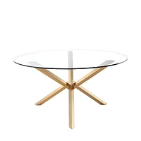 Table de salle à manger Circle avec plateau en verre