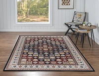 Tapis Emerald Barton noir & crème de 6 pi 7 po x 9 pi 7 po