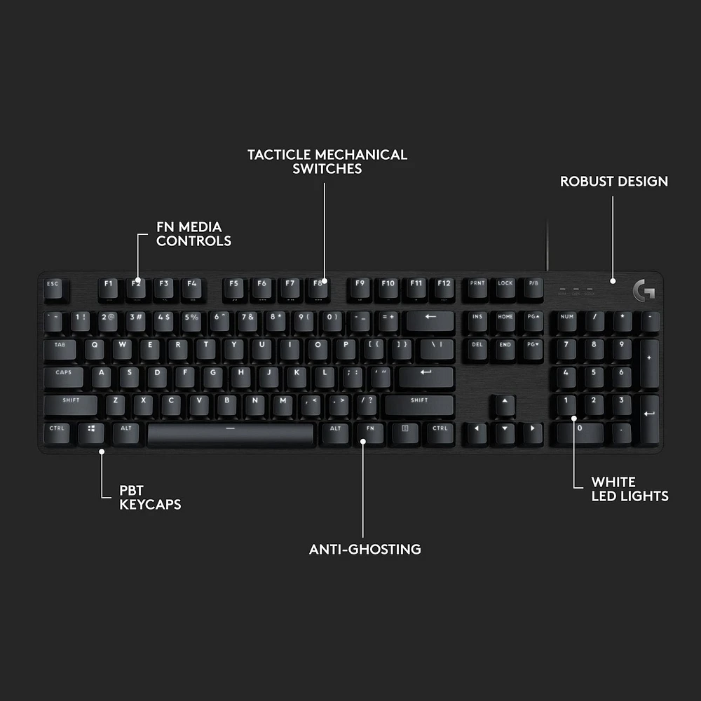 Logitech G413 SE Clavier Gaming Mécanique Grande Taille - Rétroéclairé avec Switches Mécaniques Tactiles