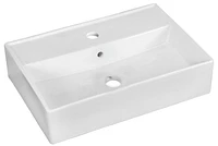 American Imaginations AI-31208 19,75 pouces W au-dessus du navire blanc de compteur pour le perçage de centre de 1 trou