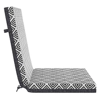 Coussin de siège pour patio à dossier haut Géo noir Mainstays 111,8 cm x 48,3 cm x 6,4 cm Réversible