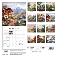 Hopper Studios Bygone Days 2024 12x24 Inch Square Wall Calendar, 9781773727967