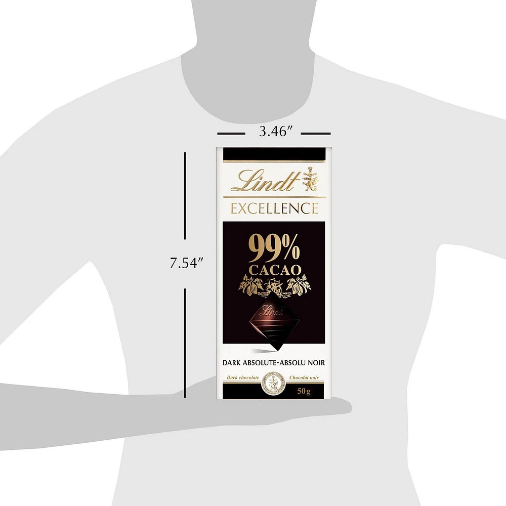 Chocolat noir Lindt EXCELLENCE à 99 % de cacao – Barre (50 g)