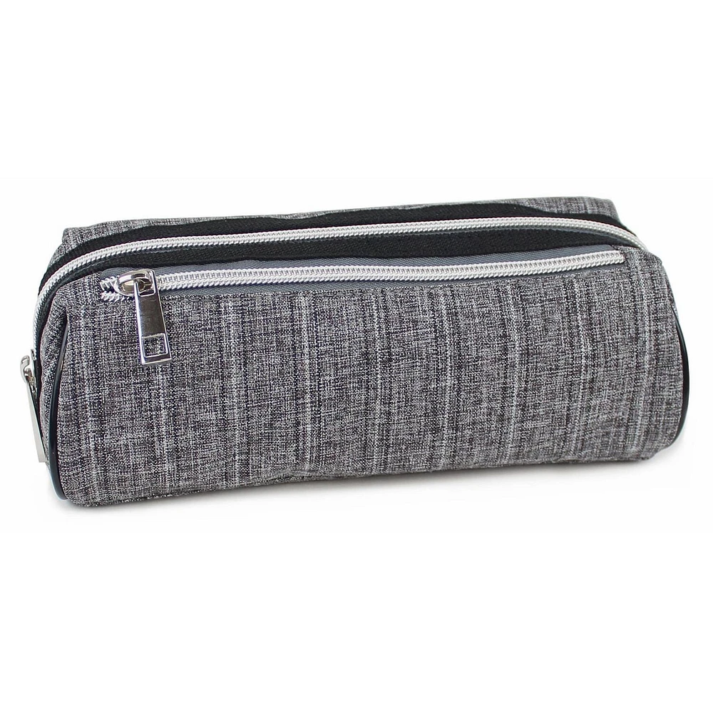 Pen + Gear Textured Pencil Pouch in Grey with White and Black Pattern, (LxWxH): 8.27x3.54x3.15 in