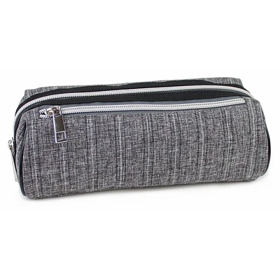 Pen + Gear Textured Pencil Pouch in Grey with White and Black Pattern, (LxWxH): 8.27x3.54x3.15 in
