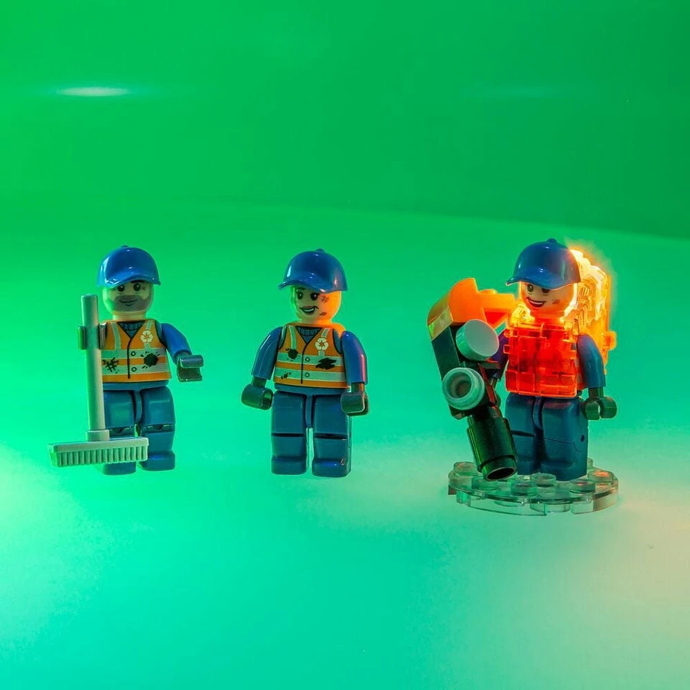 Ens. de jeu de briques de construction Laser Pegs, Collection Héros : Recycle Truck
