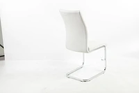 Aerys Robin Dining chair with chrome base in White PU(Set of 4)
