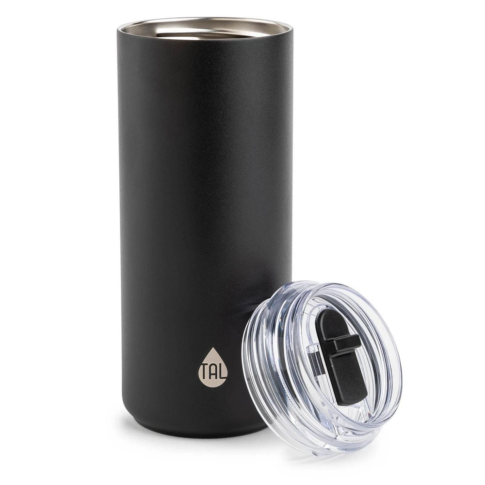 TAL Stainless Steel Tall Boy Tumbler 18 fl oz, Black, Water Bottle