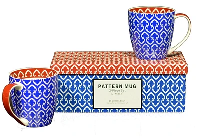 Ensemble de 4 tasses géométriques avec boîte-cadeau, bleu