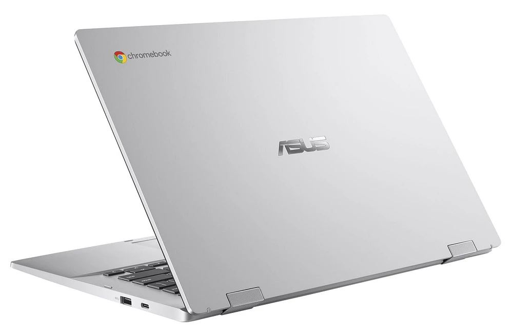 ASUS Chromebook CX1400, 14” HD NanoEdge Display, Intel Celeron N3350 Processor, Chrome OS, Aluminum, Transparent Silver. (CX1400CNA-WS01-CB), 32GB eMMC,  4GB RAM, Intel HD