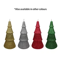 7.25" Metallic Christmas Tree Candle